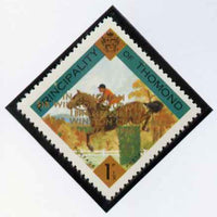 Thomond 1965 Show jumping 1.5d (Diamond-shaped) with 'Sir Winston Churchill - In Memorium' overprint in gold with opt doubled unmounted mint*