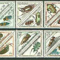 Central African Republic 1962 Beetles (Postage Due) triangular shaped set of 12 unmounted mint, SG D33-44