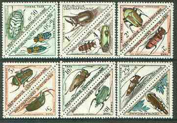 Central African Republic 1962 Beetles (Postage Due) triangular shaped set of 12 unmounted mint, SG D33-44