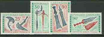 Gabon 1970 Folk art museum (Weapons) set of 4 unmounted mint, SG 387-90*