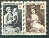 France 1953 Red Cross Fund (Paintings) set of 2 unmounted mint, SG 1191-92*