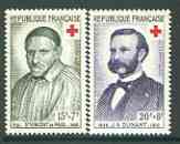 France 1958 Red Cross Fund (St Vincent de Paul & J H Dunant) set of 2 unmounted mint, SG 1411-12*