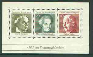 Germany - West 1969 Women's Suffrage perf m/sheet unmounted mint, SG MS 1499