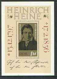 Germany - East 1972 Birth Anniversary of Heinrich Heine (poet) m/sheet unmounted mint, SG MS E1531