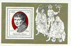 Germany - East 1977 Birth Bicentenary of Heinrich von Kleist (poet) m/sheet unmounted mint, SG MS E1982