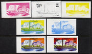 Oman 1977 Ships 12b (The Comet of 1812) set of 7 imperf progressive colour proofs comprising the 4 individual colours plus 2, 3 and all 4-colour composites unmounted mint