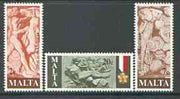 Malta 1977 Worker Commemoration set of 3 unmounted mint, SG 586-88*