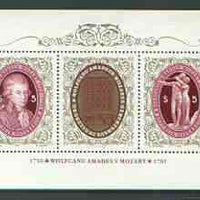 Austria 1991 Death Bicentenary of Mozart perf m/sheet unmounted mint, SG MS 2257