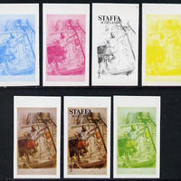 Staffa 1977 Sailor's' Uniforms 4p (Drake’s Men 1588) set of 7 imperf progressive colour proofs comprising the 4 individual colours plus 2, 3 and all 4-colour composites unmounted mint