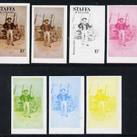 Staffa 1977 Sailor's' Uniforms 10p (Boatswain1829) set of 7 imperf progressive colour proofs comprising the 4 individual colours plus 2, 3 and all 4-colour composites unmounted mint