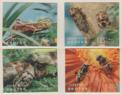 Bhutan 1969 Insects 'Postage' set of 4 in 3-dimensional format unmounted mint, Mi 269-72