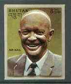 Bhutan 1972 Eisenhower 8Nu (from Famous Men set) self-adhesive plastic moulded unmounted mint, Mi 506