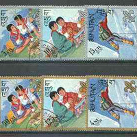 Bhutan 1967 Boy Scouts perf set of 6 diamond shaped fine cto used, SG 126-31, Mi 143-48*