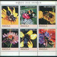 Angola 2000 Bees sheetlet containing set of 6 values unmounted mint