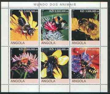 Angola 2000 Bees sheetlet containing set of 6 values unmounted mint