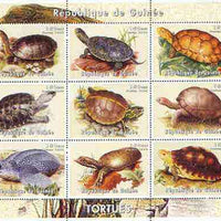 Guinea - Conakry 1998 Tortoises perf sheetlet containing set of 9 values unmounted mint