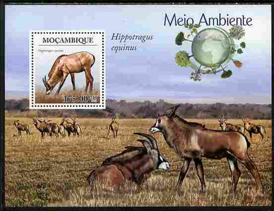 Mozambique 2010 WWF - Antelope Hippotragus equinus perf souvenir sheet unmounted mint