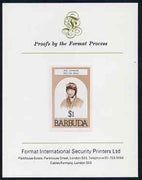 Barbuda 1981 Amy Johnson $1 imperf proof mounted on Format International proof card (as SG 548)