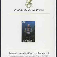 St Vincent 1988 Tourism 45c Scuba Diving imperf proof mounted on Format International proof card (as SG 1134)