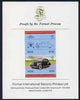 Nevis 1985 $1.50 Lincoln Zephyr (1937) imperf se-tenant proof pair mounted on Format International proof card (as SG 334a)