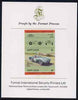 St Lucia 1984 Cars #2 (Leaders of the World) $2 Aston Martin DB3S (1954) imperf se-tenant proof pair mounted on Format International proof card