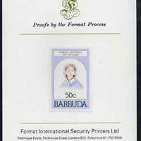 Barbuda 1981 Florence Nightingale 50c imperf proof mounted on Format International proof card (as SG 546)