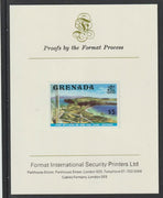 Grenada 1975 Canoe Bay $5 (View from Lighthouse) imperf proof mounted on Format International proof card (as SG 667)