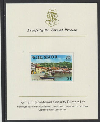 Grenada 1975 Carenage $1 imperf proof mounted on Format International proof card (as SG 664)