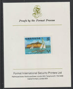 Grenada 1975 Yachts 1/2c imperf proof mounted on Format International proof card (as SG 649)