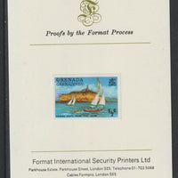 Grenada - Grenadines 1975 Yachts 1/2c imperf proof mounted on Format International proof card (as SG 111)