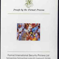 St Vincent - Bequia 1988 International Tennis Players $1.75 (Stefan Edberg) imperf proof mounted on Format International proof card