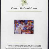 St Vincent - Bequia 1988 International Tennis Players $2 (Gabriela Sabatini) imperf proof mounted on Format International proof card