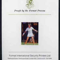 St Vincent - Bequia 1988 International Tennis Players 45c (Anne Hobbs) iimperf proof mounted on Format International proof card