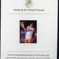 St Vincent - Bequia 1988 International Tennis Players 80c (Jimmy Connors) iimperf proof mounted on Format International proof card