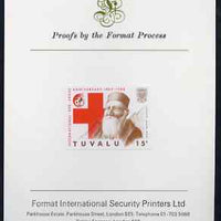 Tuvalu 1988 Red Cross 15c imperf proof mounted on Format International proof card (as SG 518)