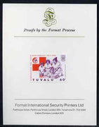 Tuvalu 1988 Red Cross 60c imperf proof mounted on Format International proof card (as SG 521)