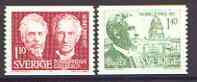 Sweden 1977 Nobel Prize Winners for 1917 set of 2 unmounted mint, SG 942-43