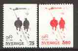 Sweden 1977 Birth Centenary of Oskar Andersson (cartoonist) set of 2 unmounted mint, SG 917-18