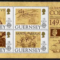 Guernsey 1992 Europa - Columbus perf m/sheet opt'd for World Columbian Stamp Expo 92 unmounted mint, SG MS 560