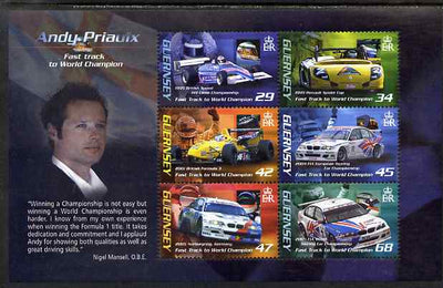 Guernsey 2006 Andy Priaulx's Motor Racing Victories perf m/sheet unmounted mint, SG MS1109