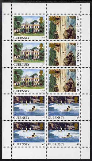 Guernsey 1984-91 Booklet pane of 10 (4 x 4p, 3 x 12p, 3 x 16p) from Bailiwick Views def set unmounted mint, SG 299c