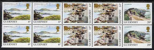 Guernsey 1984-91 Booklet pane of 10 (4 x 6p, 4 x 14p, 2 x 20p) from Bailiwick Views def set unmounted mint, SG 301a