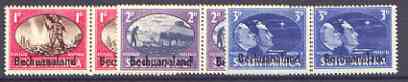 Bechuanaland 1945 Victory Commemoration unmounted mint set of 3 horiz pairs, SG 129-31