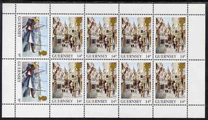 Guernsey 1984-91 Booklet pane of 10 (2 x 9p, 8 x 14p) from Bailiwick Views def set unmounted mint, SG 304b