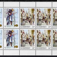 Guernsey 1984-91 Booklet pane of 10 (4x 9p, 6 x 14p) from Bailiwick Views def set unmounted mint, SG 304a