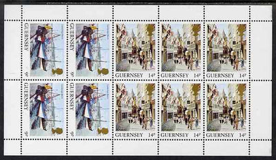 Guernsey 1984-91 Booklet pane of 10 (4x 9p, 6 x 14p) from Bailiwick Views def set unmounted mint, SG 304a