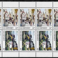 Guernsey 1984-91 Booklet pane of 10 (5 x 10p, 5 x 14p) from Bailiwick Views def set unmounted mint, SG 305a