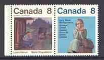 Canada 1975 Canadian Writers (1st series) se-tenant pair, SG 803a