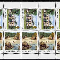 Guernsey 1984-91 Booklet pane of 10 (5 x 12p, 5 x 16p) from Bailiwick Views def set unmounted mint, SG 306ba