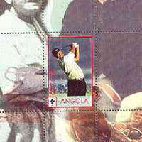 Angola 2000 Millennium 2000 - Tiger Woods perf s/sheet (background shows Babe Ruth & Ali) unmounted mint